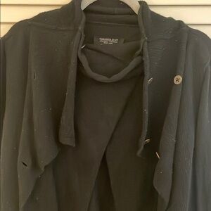 All Saints Black Multiple Button Cris Cross Sweater Cardigan